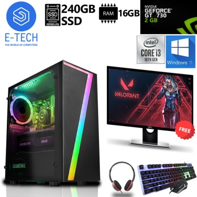 Gaming PC Intel Core i3 10100F Bundle 16GB DDR4 240GB SSD Nvidia GT730 